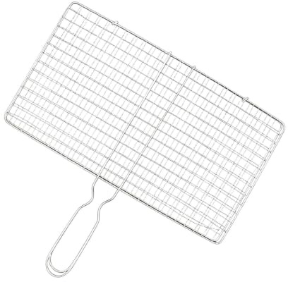 Cestello per Griglia di Verdure Griglia in Acciaio Grande | Accessorio da Barbecue per Pesce Griglia per Pesce Gamberi Bistecca Carne Campeggio Picnic Viaggio Uomo Papà