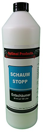 Optimal Products Entschäumer 1L | Anti Schaum | Sehr ergiebiger Schaum-Entferner | Konzentrat I Für Wasserfiltersauger, Dampfsauger, Whirpools UVM.