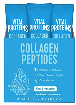 Vital Proteins Collagen Peptides - Format Voyage - Collagène en Poudre non Aromatisé pour Peau, Cheveux, Articulations et Bien-Être - 10g par Portion - (10 Unités par Boîte)