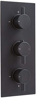 MILANO 3 Outlet Triple Diverter Thermostatic Mixer Shower Valve Black