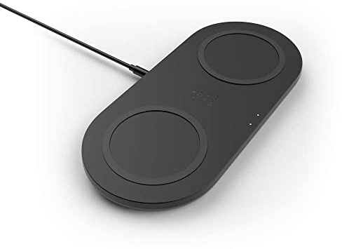 Belkin Wireless Dual Charger with Two Charging Pads, 10W for iPhone 14 Series, Galaxy S22 Series, Pixel 4, 4XL, AirPods and Other Devices