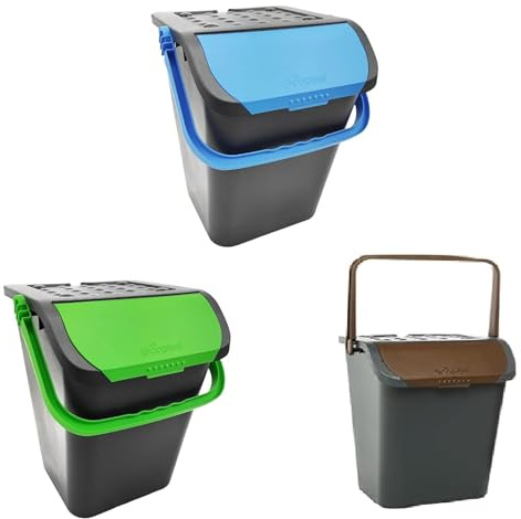 Ecoplast Cubos de Basura selectiva 35 litros Pack 3 Colores