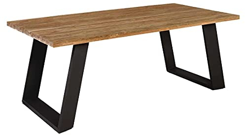 OUTLIV. Vido Gartentisch 200x100 cm, aus recyceltem Teakholz und Aluminium, jeder Tisch ist einzigartig, für 8 Personen