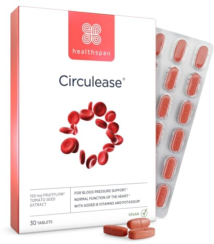 Healthspan Circulease | Förderung der Durchblutung | Mit Fruitflow für natürliche Unterstützung | Optimierung der Blutplättchen-Gesundheit & Herzgesundheit | Vegan | 30 Tabletten