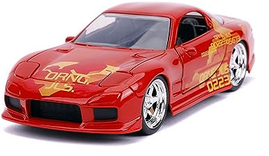 Jada Fast & Furious 1:32 Orange JLS Mazda RX-7 Druckguss-Auto, Spielzeug für Kinder und Erwachsene