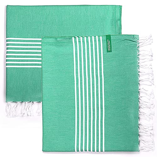 UNITED COLORS OF BENETTON. Set 2 Handtücher, 80 x 165 cm, 170 g/m², 100% Baumwolle, Grün
