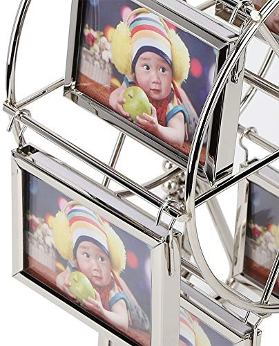Sxhlseller Espositore per Foto con Ruota Girevole Unica Decorazione per la casa Cornice per Foto Rotante con Ruota panoramica Mostra per 12 Foto