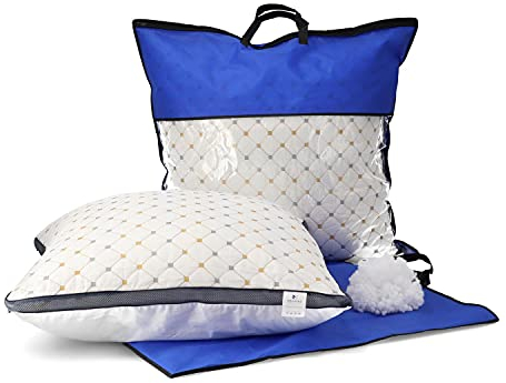 2er Set Kopfkissen, 80 x 80 cm, Bezug: 100% Baumwolle, 1600 Gramm Mikrofaser Füllung, Fest & Stützend Schlafkissen Polster, Bett Kissen für Allergiker Seitenschläfer Atmungsaktiv Komfort Hochwertig