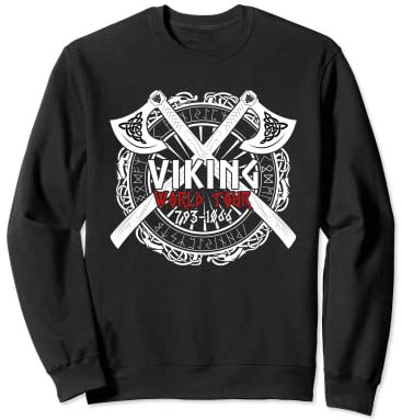 Viking World Tour with Backprint Viking Axe Hatchet Raid Sweatshirt