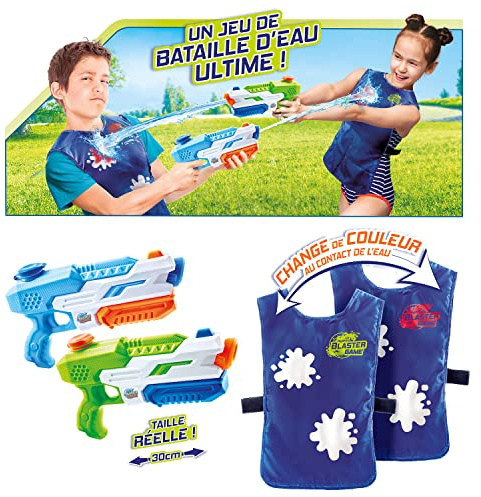 Canal Toys - Hydro Blaster Game - Jeu de Bataille d'eau avec 2 Pistolets à Eau et 2 dossards avec cibles Qui changent de Couleurs