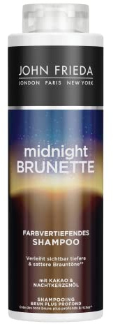 John Frieda Midnight Brunette Shampoo - Vorteilsgröße: 500 ml - Farbvertiefend - Haartyp: braun, brünett - Kabinettgröße