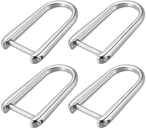sourcing map Anneaux Manille Sac à main Sangle, 4Pcs 45mm Visser Détachable D Anneau Zinc Alliage Boucles pour Artisanat Bricolage Remplacement Pièce, Argenté