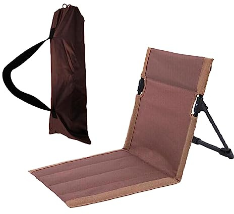 MagiDeal Coussin de Siège de Plage, Coussin de Chaise Pliante avec Sac de Transport, Chaise de Sol Polyvalente avec Support Dorsal pour Jardin, Sable, Brun