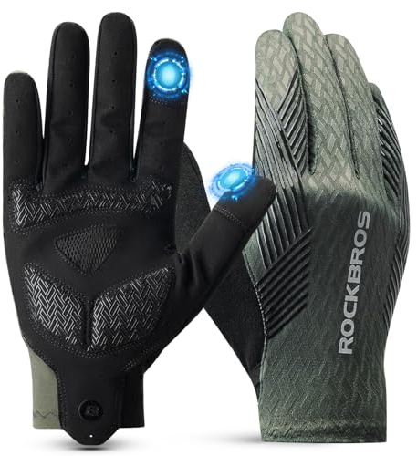 ROCKBROS Fahrradhandschuhe Handschuhe Fahrrad Damen/Herren Touchscreen Anti-Rutsch Atmungsaktive Dünne Laufhandschuhe Frühling/Sommer M-2XL für Outdoor-Sports Radfahren, Laufen, Fitness, Wandern M
