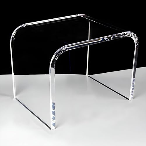 Eiauiuo Beistelltisch Transparent Modern Couchtisch Kreativität U-förmiger Runder Rand Design Minimalismus Mode Acryl Beistelltisch Sofatisch Mode für Schlafzimmer Nachttisch Cafe Büro 30.5x19.5x22cm