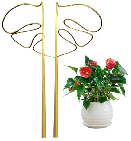 Estacas y soportes para plantas, soporte para tallos de plantas, forma de Monstera, estaca de metal para plantas trepadoras, soporte para plantas de casa, soporte para orquídeas, pothos, filodendro