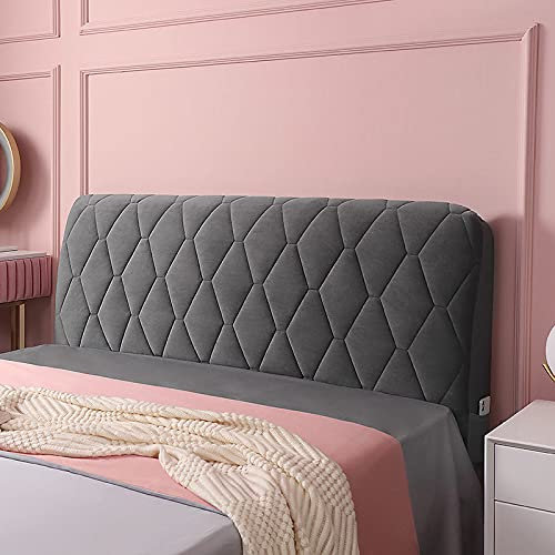 Generisch Bett kopfteil bezug Bettkopfteilbezug Bettkopfteilbezug Schonbezug für Kopfteil Stretch Samt Einzel Doppel Dekorative RückenlehnenbezugGrau2-230CM