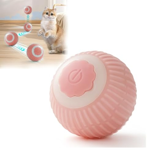 Kattleksak, elektrisk kattboll med LED-ljus, interaktiv kattleksak, boll, automatisk 360° rullbal, självupptagning, kattboll, USB-uppladdningsbara kattbollar för katter och hundar