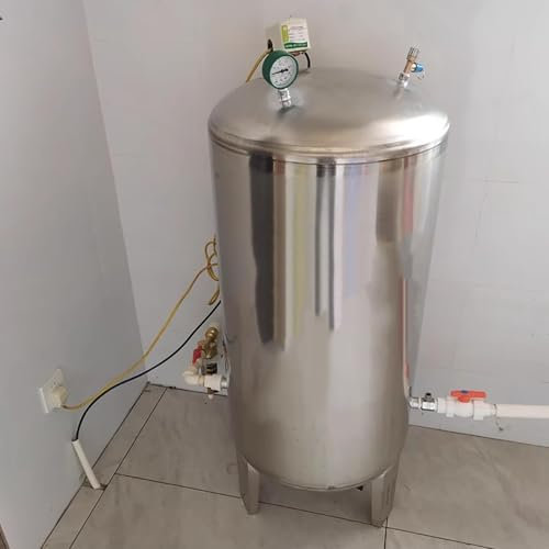 Vaso Expansion Tanque de Presión de Agua de Pozo para Suministro de Emergencia para Uso Doméstico, Tanque Acumulador de Riego para Sistema de Galones, Contenedores Presurizados Precargados(45x95cm (10
