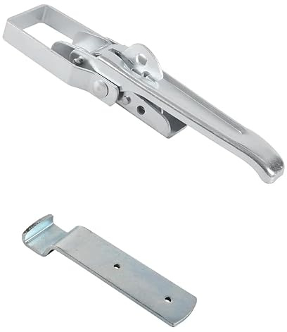 Set komplett Exzenterverschluss Spannverschluss verzinkt 210mm - Bordwand- & Kistenverschluss, Hebelspanner, 1-4 Stück - Anhänger Zubehör (1, silber)