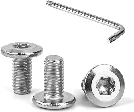 Tunejoy Tornillos de Cabeza Plana Torx M5 x 10 mm Tornillo de Cabeza Hexagonal de Acero Inoxidable A2 V2A Perno de Muebles con T25 llave Rosca Completa 30 Piezas
