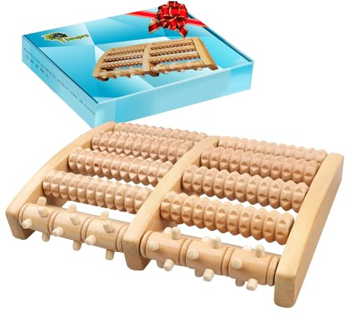 Fußmassagerolle fur Plantarfasziitis, Fußmassagegerät Holz Massage Roller für Fußmassage, Fussmassagegerät Massagegerät für Füße Fußreflexzonenmas und Fußschmerzlinderung