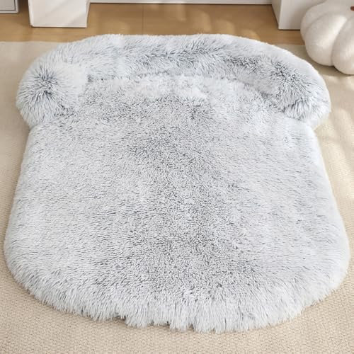 Yuly Orthopädisches Hundebett Grosse Hunde XXL,Hundekissen Flauschig,Ergonomisches Hundematte,Memory Foam Hundekorb,Waschbar Hundesofa Wasserdicht rutschfest (65x50x12cm,Ombré-Grau)