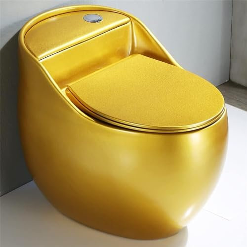 WOTZOV Inodoro de cerámica Dorada, Inodoro, inodoros para baños, Inodoro de Doble Descarga, Mini Inodoro Compacto para niños y Adultos, 26 x 21 x 17 Pulgadas，400 mm 26 x 21 x 17 Pulgadas