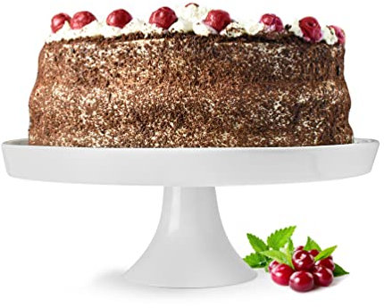 Sendez Große Kuchenplatte ⌀30cm aus Porzellan Tortenplatte Tortenständer Servierplatte Käseplatte