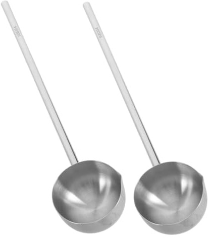 Générique Louche En Acier Inoxydable 304 Mini Louche à Sauce Avec Long Manche Cuillère Multi-usages Cuisine Lot De 2 Pour Réchauffer Huile Et Sauces Solide Et Pratique