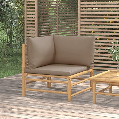 Fasba Ecksofa Gartensofa Lounge Einzelsofa mit Kissen Gartenmöbel Bambus/ 362286