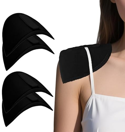 Flomiara 2 paia di spalline con velcro, spessore 1,5 cm, in spugna traspirante, per fai da te, per donne e uomini, spalle inclinate, vestiti, camicie, blazer, abiti, nero, Nero , Taglia unica