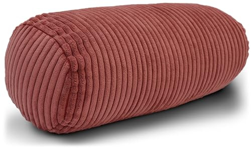 Amilian Nackenrolle mit Bezug 40x15 cm – Cord Kissen mit Füllung – Waschbar – Für Erwachsene & Kinder – Ideal für Nacken (Herzschimmer, 40 x 15 cm)