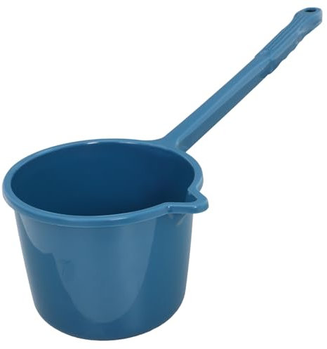 Warmhm Louche à Eau Plastique à Long Manche pour Bain et Tâches Ménagères, Résistante à L'usure, Facile à Ranger, pour Accessoires de Salle de Bain Bleu en Pp