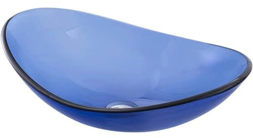HJDQMDHA Badarmaturen Blaues Waschbecken aus gehärtetem Glas, leicht zu reinigendes Badezimmer-Waschbecken, modernes Aufsatzwaschbecken für Schrank, Toilette, Waschtisch Geschenk