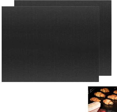 2 Pcs Oven Mats for Bottom of Oven, Oven Shelf Protectors, Oven Liners for Fan Assisted Ovens, Non-Stick Oven Mats for Bottom of Oven, 40x50cm Reusable Heat Resistant Silicone Grill Mats