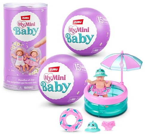 5 Surprise My Mini Baby Series 2 By ZURU, Collectible Mystery Capsule, Toy for Girls, Realistic Miniature Baby, Playset and Accessories (2 Capsules)