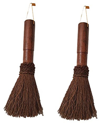 LABRIMP Wood Handle Pot Brush Handmade Coconut Fiber Kitchen Cleaning Brush for Washing Pots and Dishes at Home