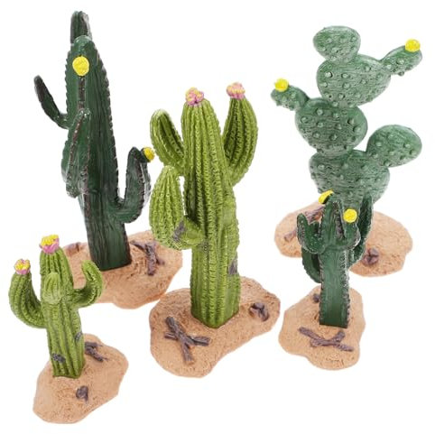 Healifty Modèle Mini Cactus Artificiel 5 Pièces pour Décoration Mini Paysage Plastique Réaliste Décorations pour Table De Sable Et Jardin