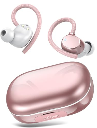 Bluetooth Kopfhörer Sport, Kopfhörer Kabellos Bluetooth 5.3, Neue 128Std Kabellose Kopfhörer mit Tiefer Bass, In Ear Kopfhörer mit 4 ENC Klarer Mic, IPX7 wasserdichte Ohrhörer mit Ohrhaken für Sport