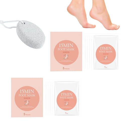 10 par fotmasksstrumpor, intensiv fuktkräm för torra fötter och spruckna hälar, fotmask mild peeling för att minska förhårdnader, perfekt för hemfotvård