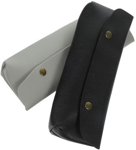TEHAUX Set 2 Pezzi Astucci Portapennelli e Porta Trucchi da Viaggio in Pu Nero, Leggeri e Compatti Design Delicato per Uso Portatile e Organizzazione Pratica