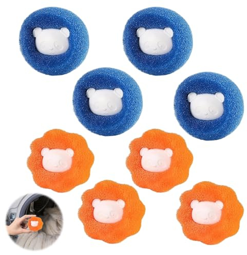 8 Pieces Tierhaarentferner Waschmaschine, Wiederverwendbar Fusselentferner Haarentferner Tierhaare Katzenhaarentferner Anti fussel bälle Waschmaschine Flusenfilter zum Entfernen von Tierhaaren