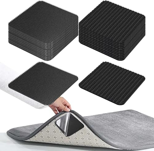 Kaelosyn Rug to Carpet Gripper, Rug Gripper, Carpet Stickers for Rugs | Invisible and Traceless Anti-Slip Foot Pad Fixing Sticker for Carpeted Floor, for Carpeted Sofa Cushion Car Boot Liners (12)
