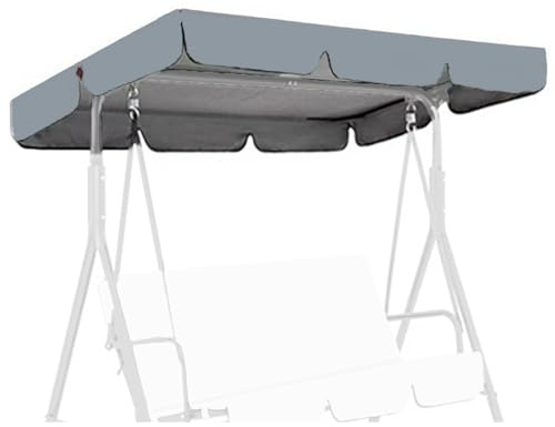 Personalisiertes Dachbezug für Hollywoodschaukel Dach-Plane für Garten-Schaukel Ersatzdach Sonnendach Jede Größe auf Bestellung 210D Oxford-Stoff Wasserdicht Gartenschaukel,Grau,164 * 114 * 15cm
