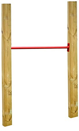 Turnreck trädgård barn 90 cm räckstång, höjdjusterbar, utomhus klätterräck av trä med metallstång, kan belastas upp till 100 kg, lekenhet, trädgård, räck för barn och vuxna