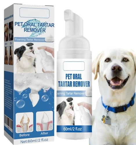 60ml Pet Oral Tartar Remover Spray Foam for Dogs&Cats,Pet Dental Foaming Care Spray,Dense Foam Dog Teeth Cleaning SPR/ay,Whitens Teeth&Removes Stains,Safe Breath Freshener for Long-Lasting Care