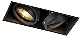 QAZQA oneon trimless 50 - Spot encastrable - 2 lumière - L 188 mm - Noir - Moderne - éclairage intérieur - Salon I Chambre I Cuisine I Salle à manger