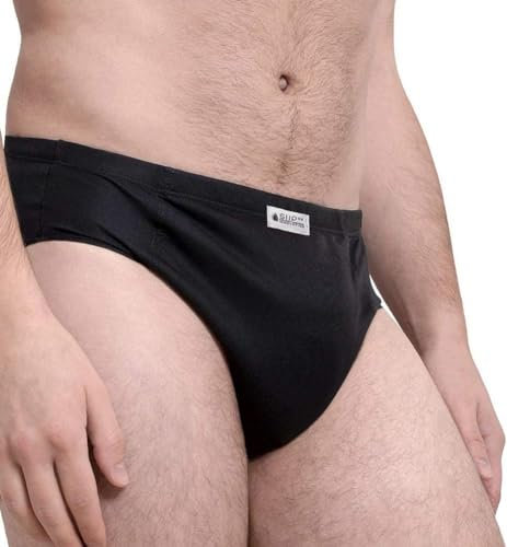 Slipss | Slip Uomo per Incontinenza con Inserto Cucito, Mutande Assorbenti Lavabili, Assorbenza Medium 350 ml, Taglia XL, Nero