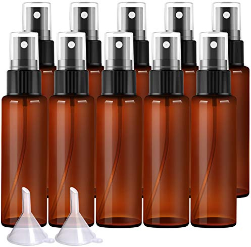 FANDAMEI 10 × 30ml Pump Sprühflasche mit Trichter, Zerstäuber 30ml Sprayflasche Leer Parfumzerstäuber aus Kunststoff (10 X 30 ml)